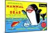 Mammal of the Seas: Whale Chasing Fish-null-Mounted Art Print