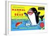 Mammal of the Seas: Whale Chasing Fish-null-Framed Art Print