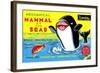 Mammal of the Seas: Whale Chasing Fish-null-Framed Art Print