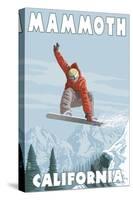 Mammoth, California - Snowboarder Jumping-Lantern Press-Stretched Canvas