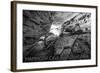 Mammoth Cave, Kentucky - Black and White-Lantern Press-Framed Art Print