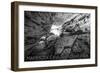 Mammoth Cave, Kentucky - Black and White-Lantern Press-Framed Premium Giclee Print