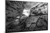 Mammoth Cave, Kentucky - Black and White-Lantern Press-Mounted Premium Giclee Print