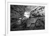 Mammoth Cave, Kentucky - Black and White-Lantern Press-Framed Premium Giclee Print