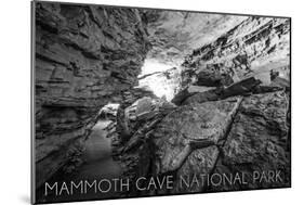 Mammoth Cave, Kentucky - Black and White-Lantern Press-Mounted Art Print