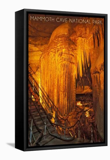 Mammoth Cave, Kentucky - Frozen Niagra-Lantern Press-Framed Stretched Canvas