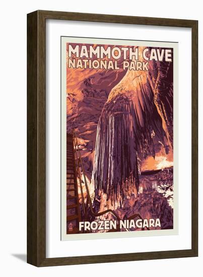 Mammoth Cave, Kentucky - Letterpress-Lantern Press-Framed Art Print