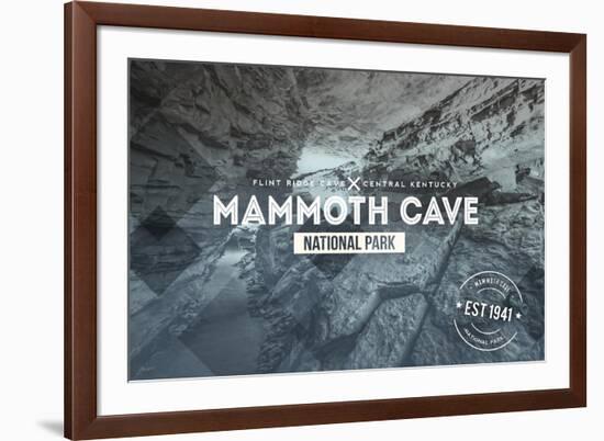 Mammoth Cave, Kentucky - Rubber Stamp-Lantern Press-Framed Art Print