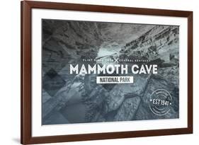 Mammoth Cave, Kentucky - Rubber Stamp-Lantern Press-Framed Art Print