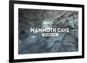 Mammoth Cave, Kentucky - Rubber Stamp-Lantern Press-Framed Art Print