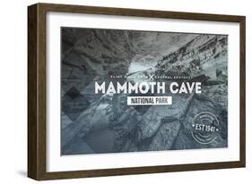 Mammoth Cave, Kentucky - Rubber Stamp-Lantern Press-Framed Art Print