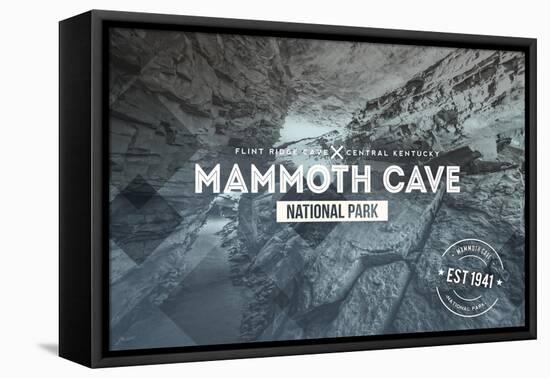 Mammoth Cave, Kentucky - Rubber Stamp-Lantern Press-Framed Stretched Canvas