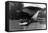 Mammoth Cave Nat'l Park, Kentucky - Green River Ferry-Lantern Press-Framed Stretched Canvas