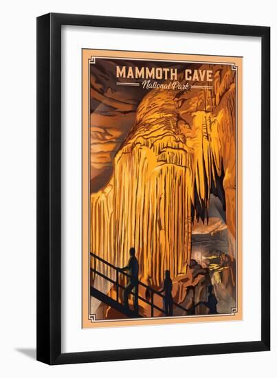 Mammoth Cave National Park, Kentucky - Lithograph - Lantern Press Artwork-Lantern Press-Framed Art Print