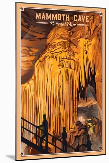 Mammoth Cave National Park, Kentucky - Lithograph - Lantern Press Artwork-Lantern Press-Mounted Art Print