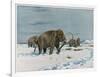 Mammoth Herd During the Ice Age-Wilhelm Kuhnert-Framed Art Print