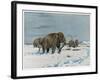 Mammoth Herd During the Ice Age-Wilhelm Kuhnert-Framed Art Print