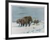 Mammoth Herd During the Ice Age-Wilhelm Kuhnert-Framed Art Print