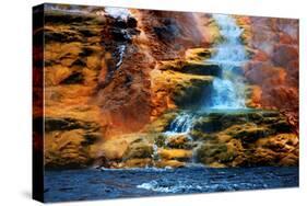 Mammoth Hot Springs Waterfall-Howard Ruby-Stretched Canvas
