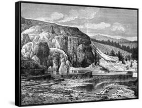 Mammoth Hot Springs, Yellowstone National Park, USA, 19th Century-Edouard Riou-Framed Stretched Canvas