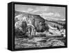 Mammoth Hot Springs, Yellowstone National Park, USA, 19th Century-Edouard Riou-Framed Stretched Canvas
