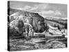 Mammoth Hot Springs, Yellowstone National Park, USA, 19th Century-Edouard Riou-Stretched Canvas