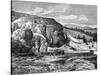 Mammoth Hot Springs, Yellowstone National Park, USA, 19th Century-Edouard Riou-Stretched Canvas