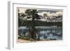 Mammoth Lakes, California - View of Lake Mary & High Sierra Mts.-Lantern Press-Framed Art Print