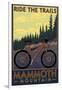 Mammoth Mountain, California - Mountain Bike Scene - Ride the Trails-Lantern Press-Framed Art Print