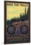 Mammoth Mountain, California - Mountain Bike Scene - Ride the Trails-Lantern Press-Framed Art Print