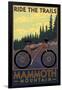 Mammoth Mountain, California - Mountain Bike Scene - Ride the Trails-Lantern Press-Framed Art Print