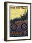 Mammoth Mountain, California - Mountain Bike Scene - Ride the Trails-Lantern Press-Framed Art Print