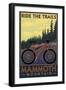 Mammoth Mountain, California - Mountain Bike Scene - Ride the Trails-Lantern Press-Framed Art Print