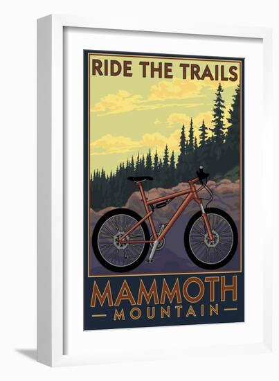 Mammoth Mountain, California - Mountain Bike Scene - Ride the Trails-Lantern Press-Framed Art Print