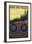 Mammoth Mountain, California - Mountain Bike Scene - Ride the Trails-Lantern Press-Framed Art Print