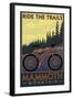 Mammoth Mountain, California - Mountain Bike Scene - Ride the Trails-Lantern Press-Framed Art Print