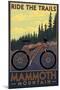 Mammoth Mountain, California - Mountain Bike Scene - Ride the Trails-Lantern Press-Mounted Art Print