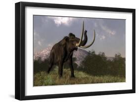 Mammoth Walking in Nature by Day-Stocktrek Images-Framed Premium Giclee Print