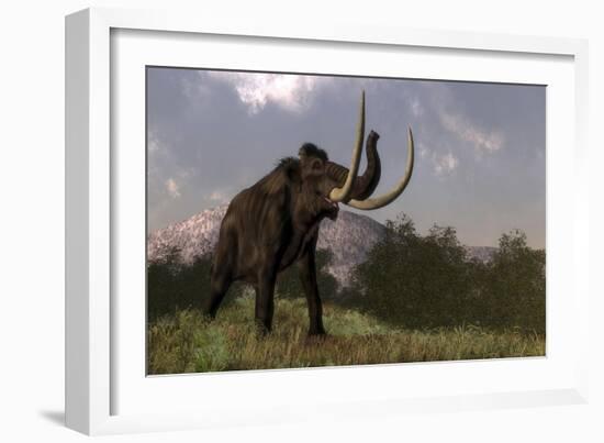 Mammoth Walking in Nature by Day-Stocktrek Images-Framed Premium Giclee Print