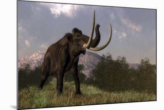 Mammoth Walking in Nature by Day-Stocktrek Images-Mounted Art Print