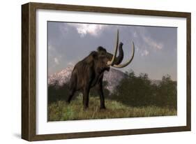 Mammoth Walking in Nature by Day-Stocktrek Images-Framed Art Print