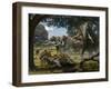 Mammoths And Sabre-tooth Cats, Artwork-Mauricio Anton-Framed Photographic Print