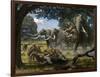 Mammoths And Sabre-tooth Cats, Artwork-Mauricio Anton-Framed Photographic Print