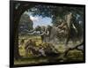 Mammoths And Sabre-tooth Cats, Artwork-Mauricio Anton-Framed Photographic Print