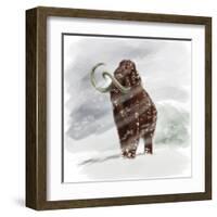 Mammuthus Primigenius Walking Through a Blizzard-Stocktrek Images-Framed Art Print