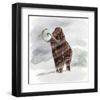 Mammuthus Primigenius Walking Through a Blizzard-Stocktrek Images-Framed Art Print