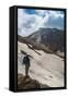 Man Admiring, Mutnovsky Volcano, Kamchatka, Russia, Eurasia-Michael Runkel-Framed Stretched Canvas