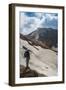 Man Admiring, Mutnovsky Volcano, Kamchatka, Russia, Eurasia-Michael Runkel-Framed Photographic Print