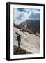 Man Admiring, Mutnovsky Volcano, Kamchatka, Russia, Eurasia-Michael Runkel-Framed Photographic Print