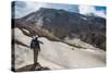 Man Admiring, Mutnovsky Volcano, Kamchatka, Russia, Eurasia-Michael Runkel-Stretched Canvas